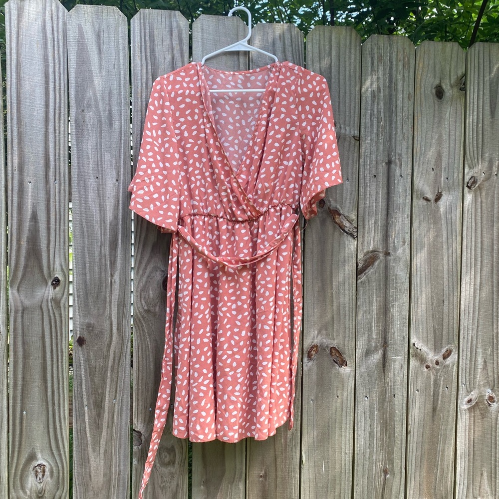 SHEIN Patterned Wrap Dress